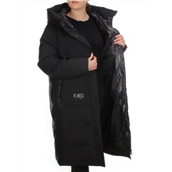 2236 BLACK Пальто женское зимнее AKIDSEFRS (200 гр. холлофайбера)