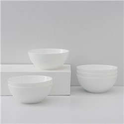 Салатники Luminarc Everyday, 1 л, d=18 см, стеклокерамика, набор 6 шт, белые