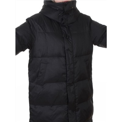 3063 BLACK Пальто пуховое женское оверсайз (утиный пух)