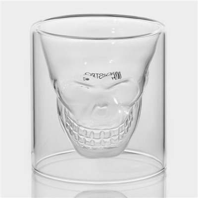 Стопки шоты Magistro «Череп», 150 мл, 8×8.5 см, с двойными стенками, набор 2 шт., стекло, прозрачный