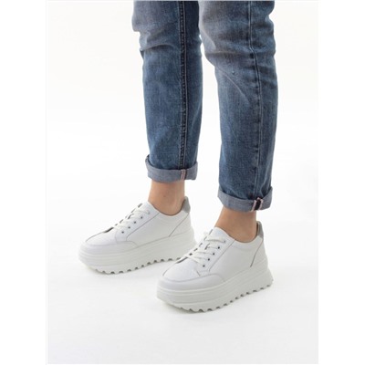 03-YC282-1 WHITE Кроссовки женские (натуральная кожа)