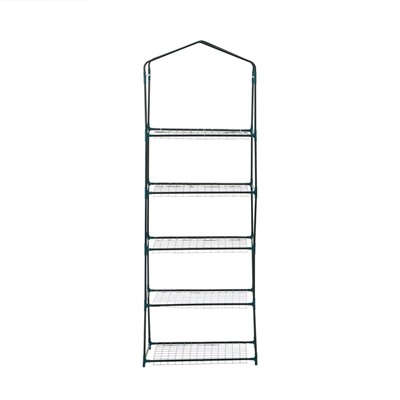 Стеллаж для рассады, 5 полок, 190×40×65 см, металлический каркас d=12 мм, без чехла, Greengo