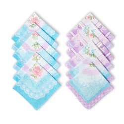 Платки носовые женские «Этель. Нежность», 30×30 см, набор 12 шт., рисунок МИКС, хлопок 100%