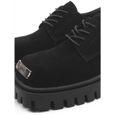 03-23120-6 BLACK Полуботинки демисезонные женские (натуральная замша)