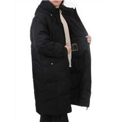 8819 BLACK Пальто зимнее женское (холлофайбер 200 гр.)