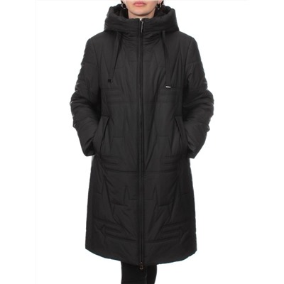 1073 BLACK Пальто зимнее облегченное женское (холлофайбер 150 гр.)