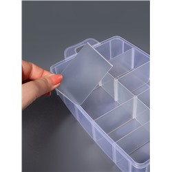 Органайзер для хранения мелочей, 10 ячеек, 24.5×16.5×18 см, с ручкой, прозрачный