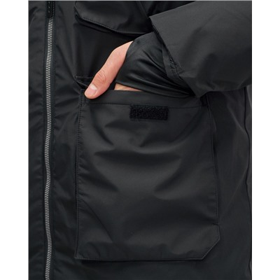 Куртка - жилетка трансформер с подогревом 2 в 1 мужская зимняя черного цвета 6668Ch