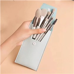 Nail Art Набор профессиональных кистей для макияжа в пенале из экокожи, в ассортименте, 8 шт.