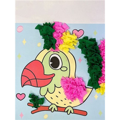 Объемная аппликация "Попугай". По методике Монтессори. 257121