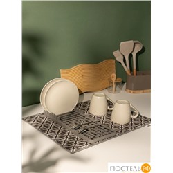 DOME МАРИБО сер. Коврик с подставкой для посуды 38х50 см, 1 пр.