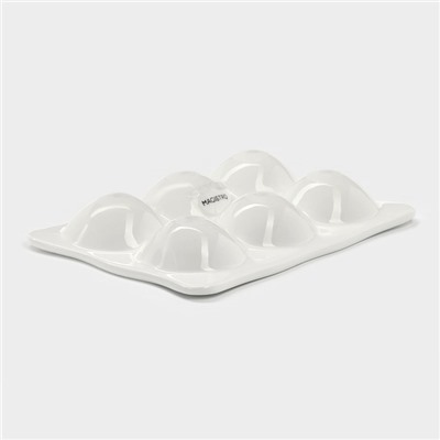 Подставка для яиц Magistro «Бланш», 6 секций, 18×13 см, фарфор, белая