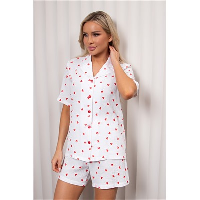 Костюм белый с шортами Пэгги №1