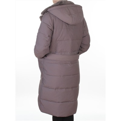 8806 GRAY/LILAC Пальто зимнее женское (200 гр. холлофайбер)