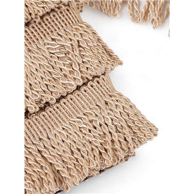 Тесьма декоративная «Бахрома» жгут, 6.5 см, 20 м±0.5, бежевая