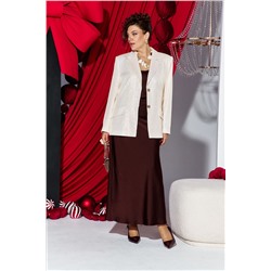 Блуза, жакет, юбка Vittoria Queen 27233 кремово-шоколадный