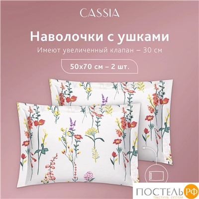 CASSIA ЭЛИФ КПБ 200х220-1/230х250-1/50х70-2, 4 пр., хл./сатин белый