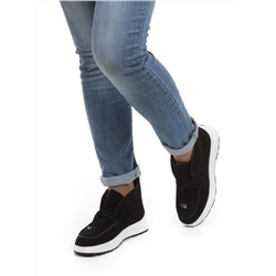 01-5281-5 BLACK Ботинки демисезонные женские (натуральная замша, байка)