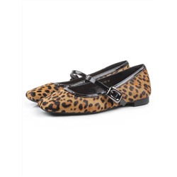 06-H11A-15Y BROWN/LEOPARD Туфли женские (натуральная кожа с ворсом)