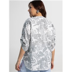 Блуза Блунди (бело-серая) Б15528-4М