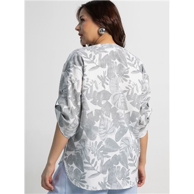 Блуза Блунди (бело-серая) Б15528-4М