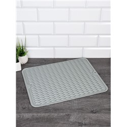 Коврик для сушки посуды 40х30 см силиконовый/ S-241-643 /уп 30/ Серый