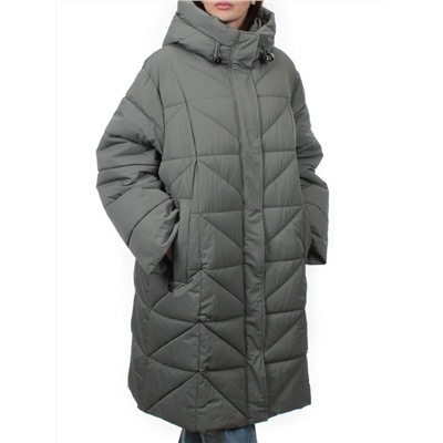 2415 OLIVE Пальто зимнее женское (200 гр. холлофайбер)
