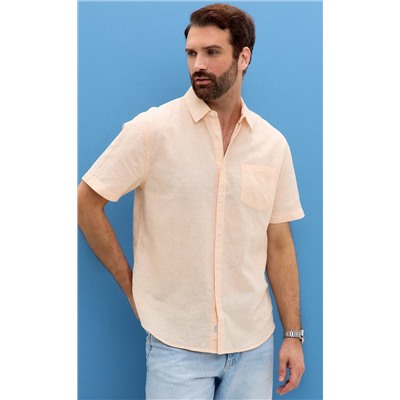 Рубашка к/р лен F111-0450 l.orange