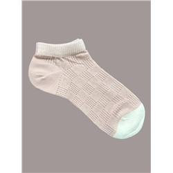 Короткие носки р.35-40 "Перфорация Сердечки" Розовые