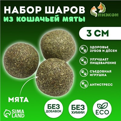 Набор шаров для кошек из кошачьей мяты 3 см