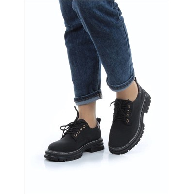 03-P8204-2 BLACK Полуботинки женские (натуральная кожа, нубук)