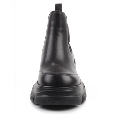 01-H23B-40A BLACK Ботинки демисезонные женские (натуральная кожа, байка)