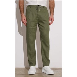 Брюки лен P411-0866 green