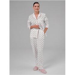 Блузка белая в сердечко из муслина с накладным карманом