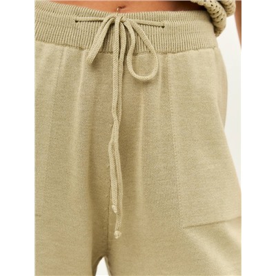 Брюки палаццо с карманами, Фисташковый