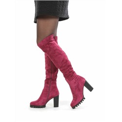 02-A295W-580X WINE Ботфорты зимние женские (натуральная замша, натуральный мех (еврозима))