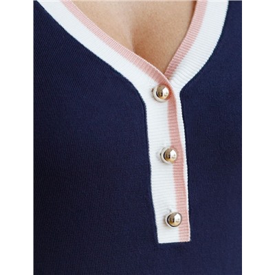 Джемпер с V-вырезом с коротким рукавом из вискозы