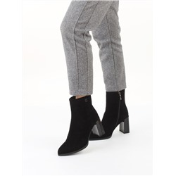 04-M3-9145 BLACK Ботильоны зимние женские (натуральная замша, натуральный мех)