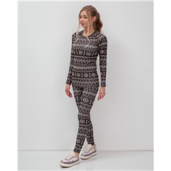 Комплект женского термобелья коричневого цвета 2520K