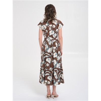 Платье коричневое с поясом