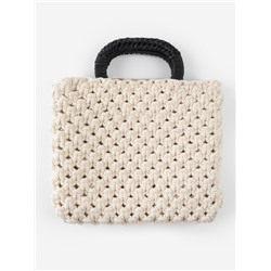 Ручки для сумок деревянные, плетёные, d=9.8×5.9 / 13.5×9.5 см, 2 шт., чёрные