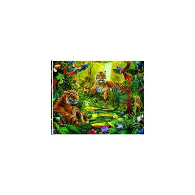 Алмазная мозаика на подрамнике 40x50 Тигры / YSH0017 /уп 30/полное заполнение