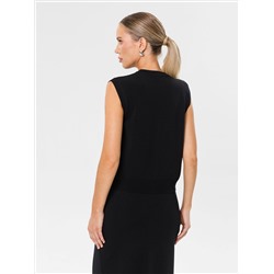 Жилет вязаный чёрный