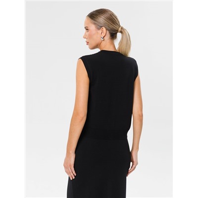 Жилет вязаный чёрный