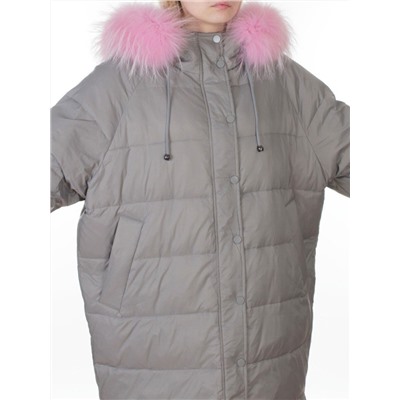 3072 GRAY Пальто зимнее пуховое женское (пух)