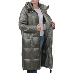 H979 GREEN Пальто зимнее женское (200 гр. холлофайбер)