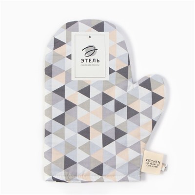 Варежка - прихватка «Этель. Треугольники», 20×28 см, сатин 110 г/м²