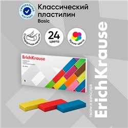 Пластилин ErichKrause «Классический», 24 цвета, 384 г, в картонной упаковке