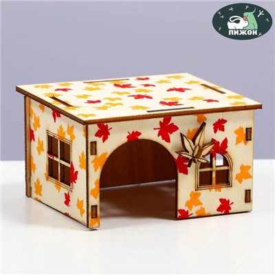 Домик для грызунов, 9×8.2×5.3 см, фанера