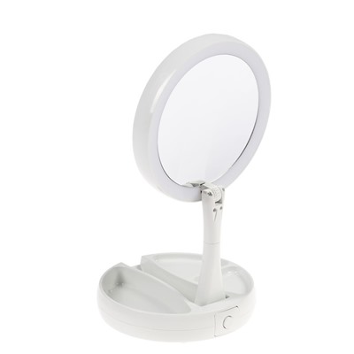 Зеркало Luazon KZ-09, подсветка, настольное, 30×16×16 см, увеличение х 10, USB, белое